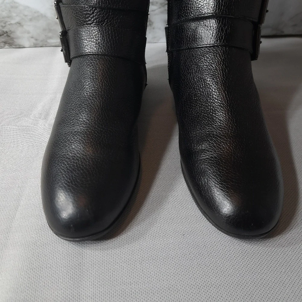 Enzo Angiolini Women's Tall‎ Boots Black Leather Eazenzi Size 9M Riding Boots